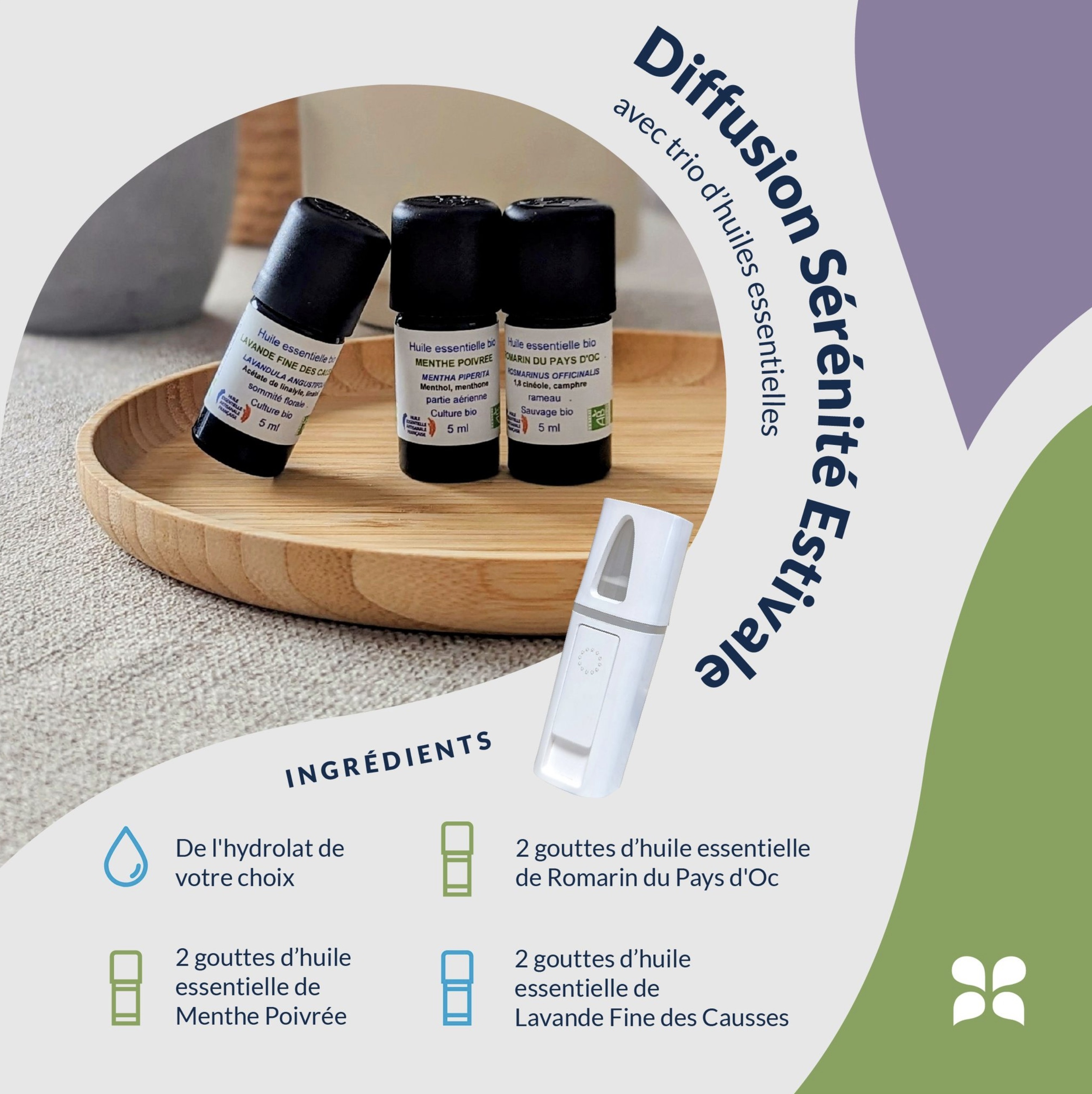 Parenthese des Wohlbefindens und der Aromatherapie mit natürlichen Düften in der Diffusion